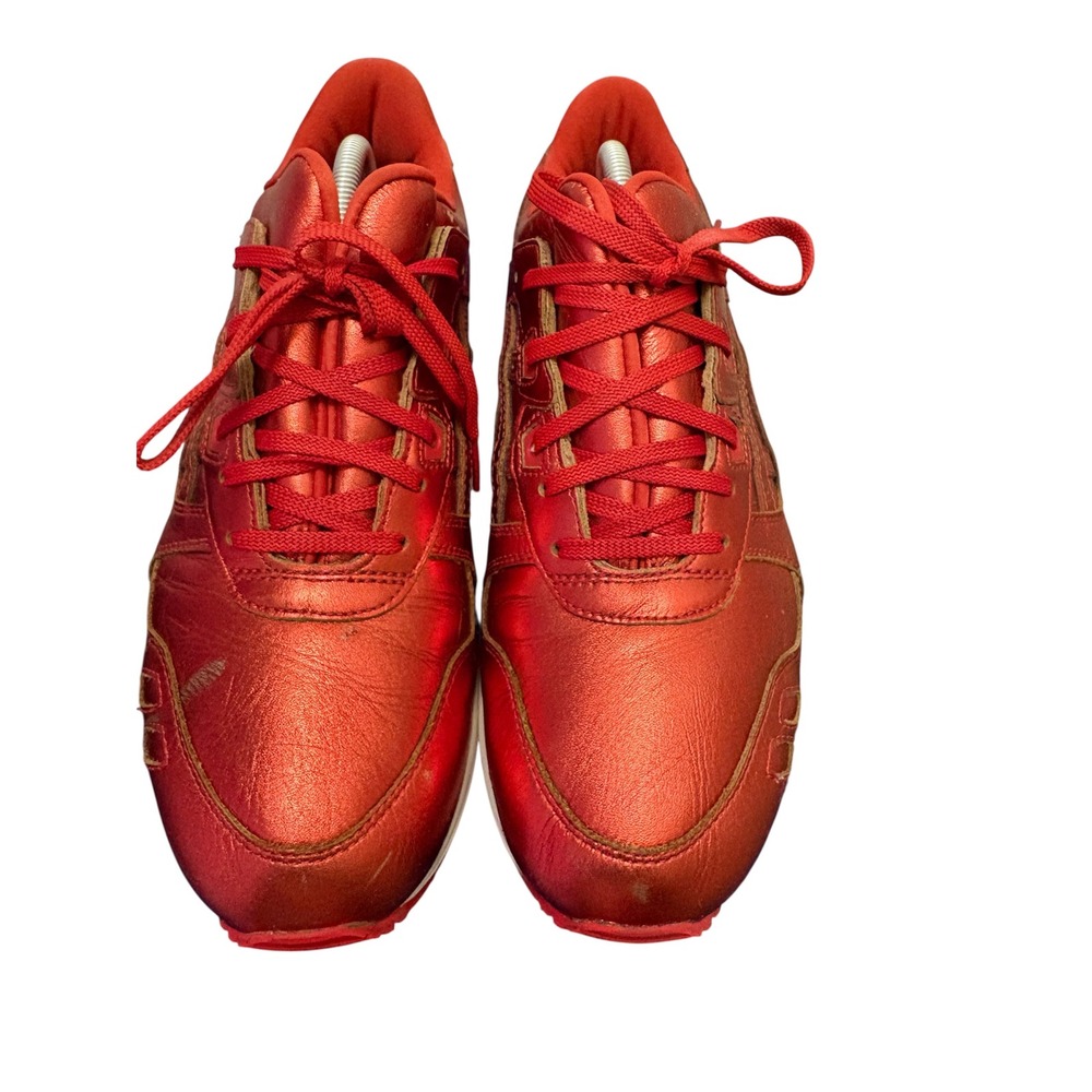 Asics Gel Lyte III Metallic Red Leather Sneakers H6E5K Womens 11
